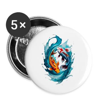 Pisces - Buttons large 2.2''/56 mm (5-pack) - white - Front