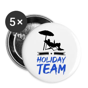 holiday team - Buttons groß 56 mm (5er Pack) - Weiß - Vorne