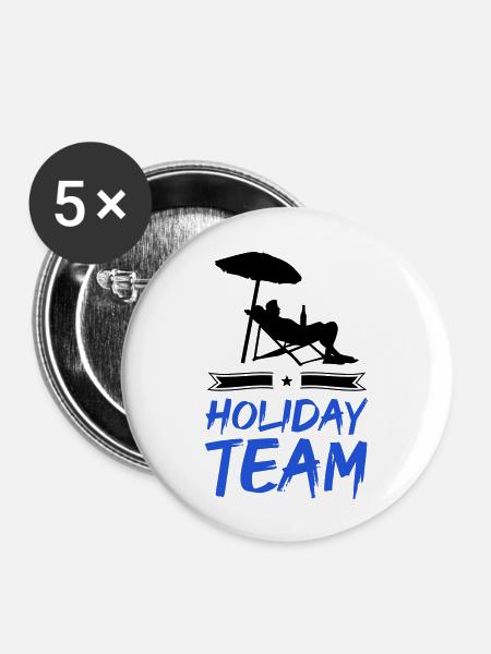 holiday team - Buttons groß 56 mm (5er Pack) - Weiß