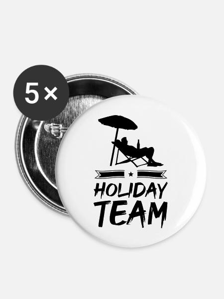 holiday team - Buttons groß 56 mm (5er Pack) - Weiß