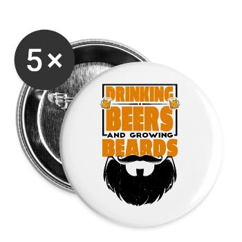 Boire des bières et faire pousser la barbe 3 - Lot de 5 grands badges (56 mm) - blanc - Devant