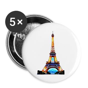 Eiffel tower #7 - Buttons large 2.2''/56 mm (5-pack) - white - Front