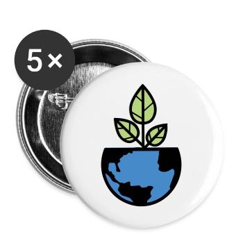 planet erde - Buttons groß 56 mm (5er Pack) - Weiß - Vorne