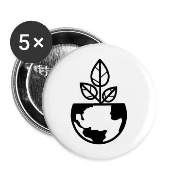 Planet Earth - Buttons large 2.2''/56 mm (5-pack) - white - Front