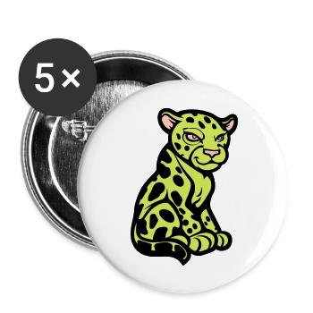 gepard tier comic - Buttons groß 56 mm (5er Pack) - Weiß - Vorne
