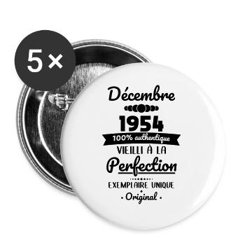 70 Jahre Jubiläum - Dezember 1954 Original - Buttons groß 56 mm (5er Pack) - Weiß - Vorne