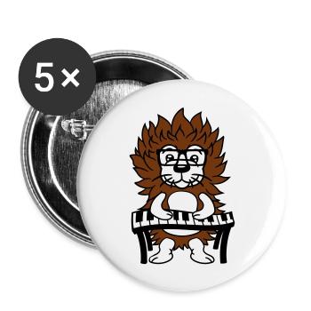 mignon nerd hérisson jouant clavier piano lunettes animal - Lot de 5 grands badges (56 mm) - blanc - Devant