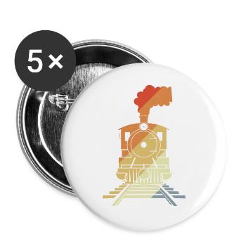 Railroad Drawing Vintage Style - Buttons large 2.2''/56 mm (5-pack) - white - Front