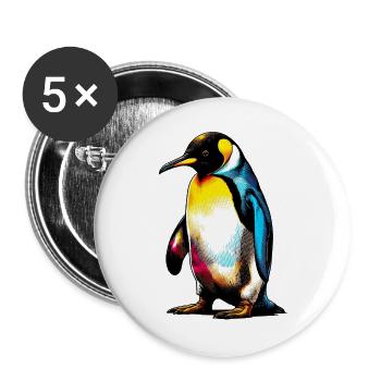 Penguin - Buttons large 2.2''/56 mm (5-pack) - white - Front