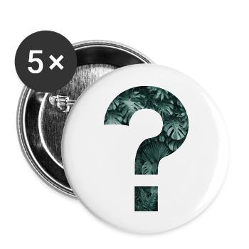 Tropics Plants Question Mark Jungle Monstera - Buttons large 2.2''/56 mm (5-pack) - white - Front
