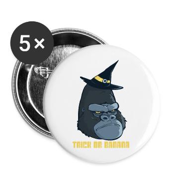Halloween Gorilla 2 - Buttons groß 56 mm (5er Pack) - Weiß - Vorne