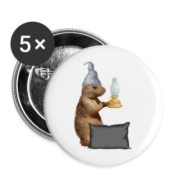 Gute Nacht Nachthemd Schlafanzug Pyjama - Buttons groß 56 mm (5er Pack) - Weiß - Vorne