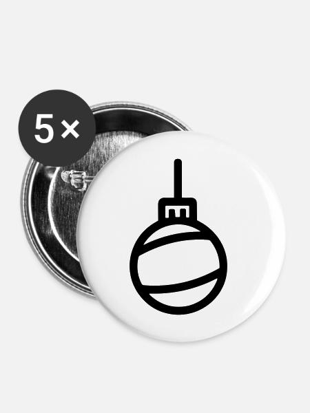 Weihnachtskugel - Buttons groß 56 mm (5er Pack) - Weiß