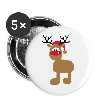 Christmas - Buttons large 2.2''/56 mm (5-pack) - white - Front