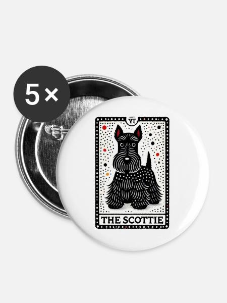 Der Scottie - Buttons groß 56 mm (5er Pack) - Weiß