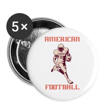 American football - Buttons large 2.2''/56 mm (5-pack) - white - Front