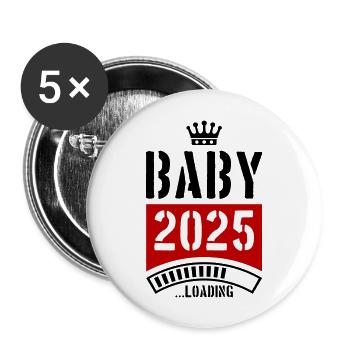 Baby 2025 Loading - Buttons groß 56 mm (5er Pack) - Weiß - Vorne