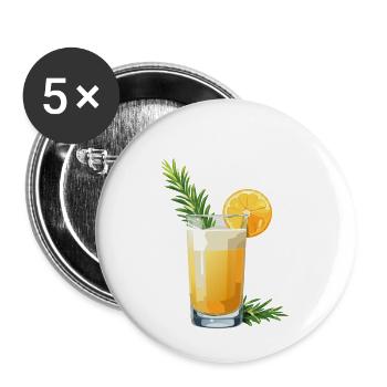 Cocktail - Bartender - Buttons groß 56 mm (5er Pack) - Weiß - Vorne