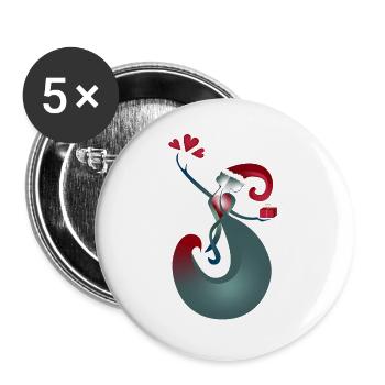 Schenken Empfangen Weihnachten - Buttons groß 56 mm (5er Pack) - Weiß - Vorne