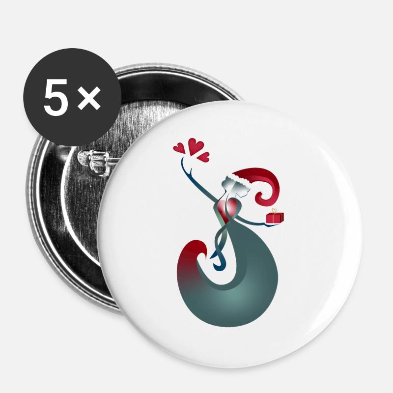 Give Receive Christmas - Buttons large 2.2''/56 mm (5-pack) - white