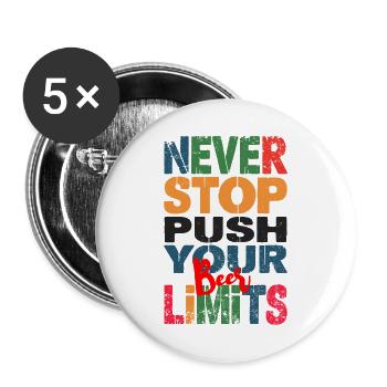 Limite de la bière - humour - Buttons large 2.2''/56 mm (5-pack) - white - Front