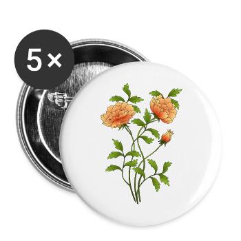 Flowers - Buttons large 2.2''/56 mm (5-pack) - white - Front
