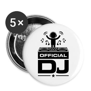 Dj Turntables - Buttons groß 56 mm (5er Pack) - Weiß - Vorne