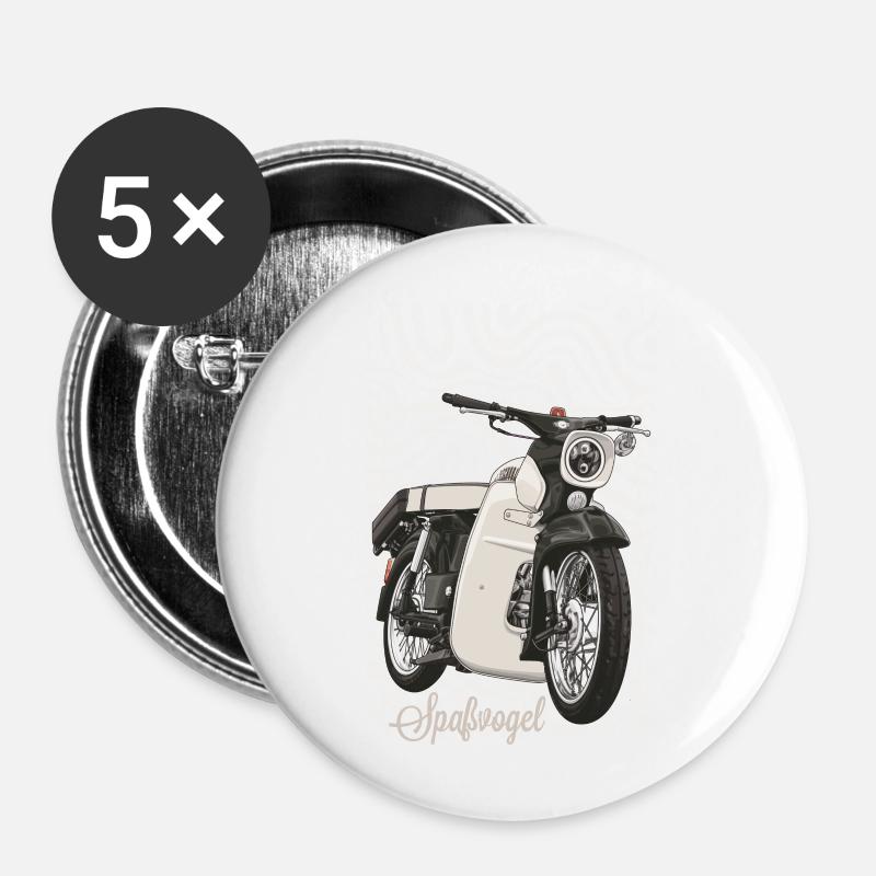 Star (beige) // Illustration - Buttons large 2.2''/56 mm (5-pack) - white