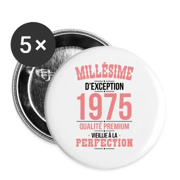 50th Anniversary - Exceptional Vintage 1975 - Buttons large 2.2''/56 mm (5-pack) - white - Front