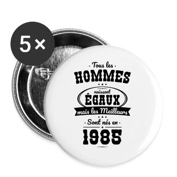 40-jähriges Jubiläum - Best Born in 1985 - Buttons groß 56 mm (5er Pack) - Weiß - Vorne