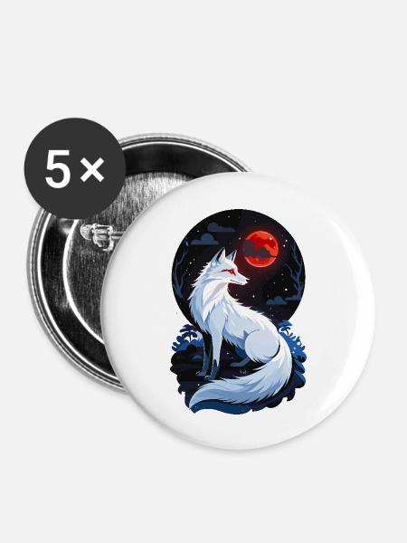 Polarfuchs - Buttons groß 56 mm (5er Pack) - Weiß