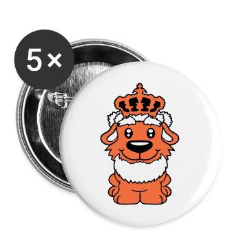 Chien Couronne Roi Prince Lord Souverain Majesté - Lot de 5 grands badges (56 mm) - blanc - Devant