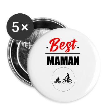 Best Mom - Buttons large 2.2''/56 mm (5-pack) - white - Front