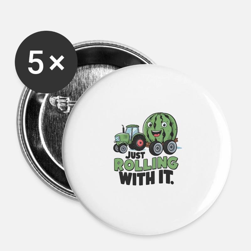 Just Rolling With It - Buttons large 2.2''/56 mm (5-pack) - white