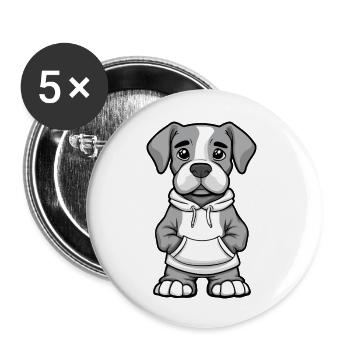 Great Dane Hund Lustig - Buttons groß 56 mm (5er Pack) - Weiß - Vorne