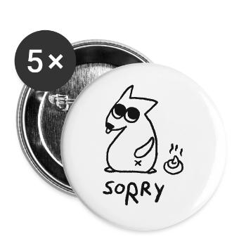 Oops... Sorry! Sketchy Dog Humor - Buttons large 2.2''/56 mm (5-pack) - white - Front