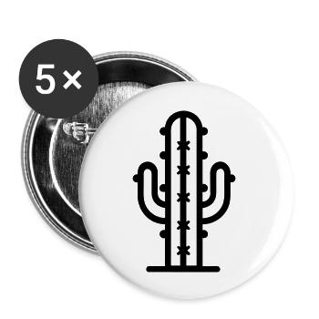 Kaktus - Buttons groß 56 mm (5er Pack) - Weiß - Vorne