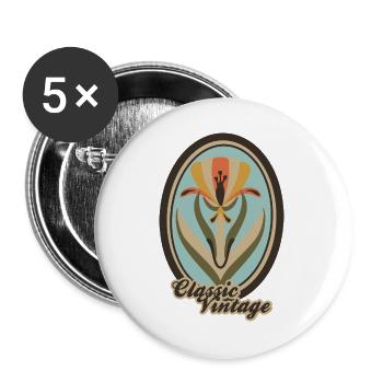 Classic Vintage – Art Nouveau Floral - Buttons large 2.2''/56 mm (5-pack) - white - Front