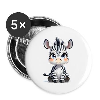 Baby Zebra - Buttons large 2.2''/56 mm (5-pack) - white - Front