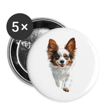 Schmetterling - Buttons groß 56 mm (5er Pack) - Weiß - Vorne