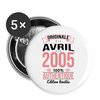20th Anniversary - Original - April 2005 - Buttons large 2.2''/56 mm (5-pack) - white - Front