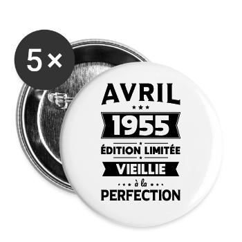70th Anniversary - April 1955 Perfection - Buttons large 2.2''/56 mm (5-pack) - white - Front