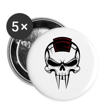 Crâne de vampire - Lot de 5 grands badges (56 mm) - blanc - Devant
