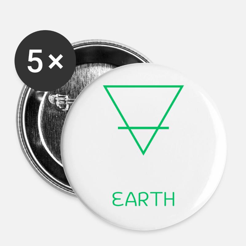 Earth Element - Buttons large 2.2''/56 mm (5-pack) - white