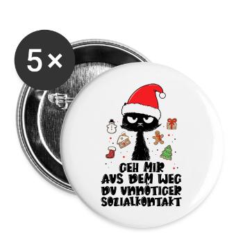 Geh mir aus dem Weg Du unnötiger Sozialkontakt - Buttons groß 56 mm (5er Pack) - Weiß - Vorne