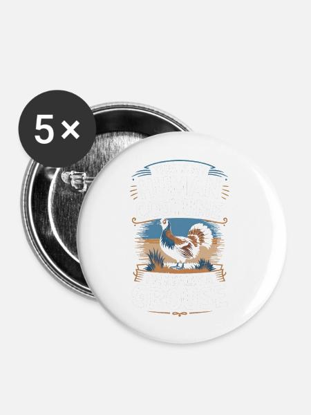 Auerhahn - Buttons groß 56 mm (5er Pack) - Weiß
