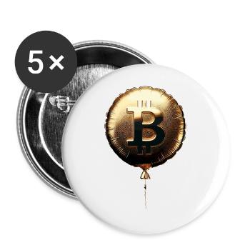 Bitcoin Gold Foil Ballon Party Rallye Cadeau - Lot de 5 grands badges (56 mm) - blanc - Devant