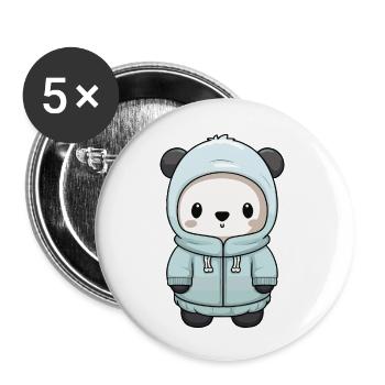 Eisbär Winter Polar Bär Baby Comic - Buttons groß 56 mm (5er Pack) - Weiß - Vorne