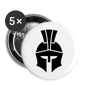 Spartanischer Helm - Buttons groß 56 mm (5er Pack) - Weiß - Vorne