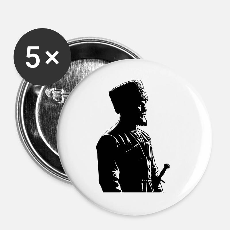 Шейх Мансур - Buttons/Badges stor, 56 mm (5-pack) - hvid
